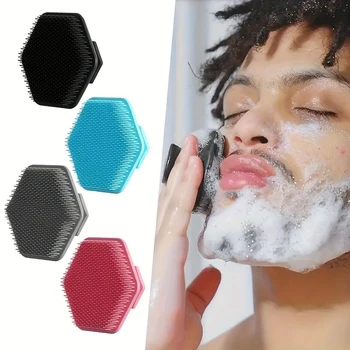 Spazzola per barba da uomo, delicata per rimuovere la pelle morta, design con setole morbide che migliora l'esperienza di rasatura, strumento per la pulizia profonda e la cura.