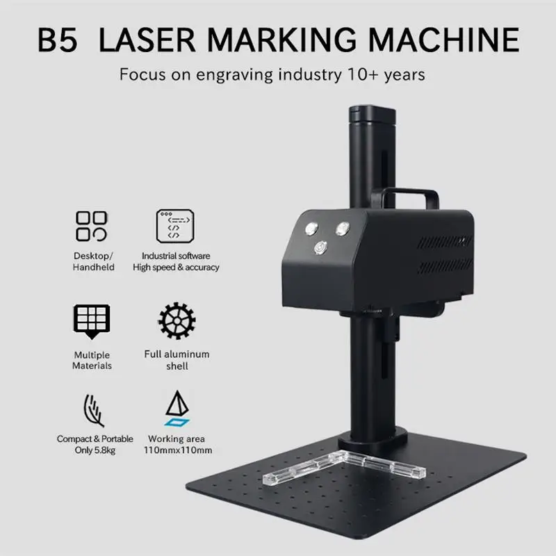 

ComMarker B5 Fiber Laser Marking Machine Handheld Laser Engraving For Metal Mini laser engraver for jewerly plastics leather