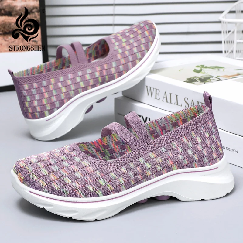 

Туфли женские сетчатые на плоской подошве, дышащие, без застежки