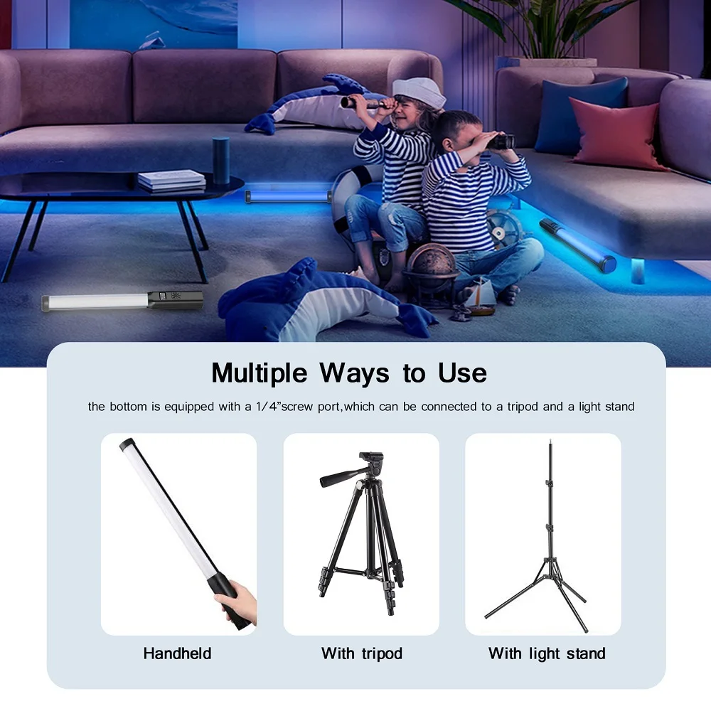 Handheld Rgb Colorido Video Stick Light Led Light Wand Cri 95 Mais 2500k-9000k Lâmpada de Fotografia Iluminação Fotográfica 50cm - Image 6