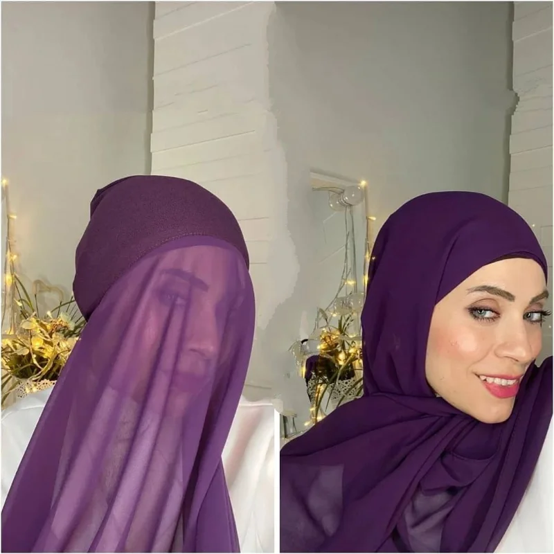 

Plain Color Chiffon Muslim Hijab 70*180cm Hijabs for Woman Hijab Femme Musulman Shawls Scarf Women Solid Color Head Wraps