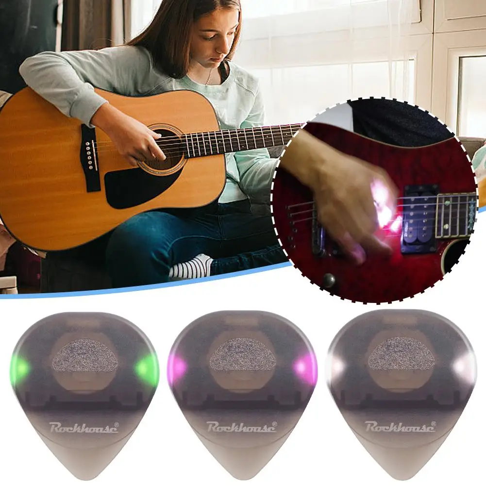 Guitar-Touch-Luminous-Pick-LED-Light-Stringed-Instrument-Plectrum-Non ...