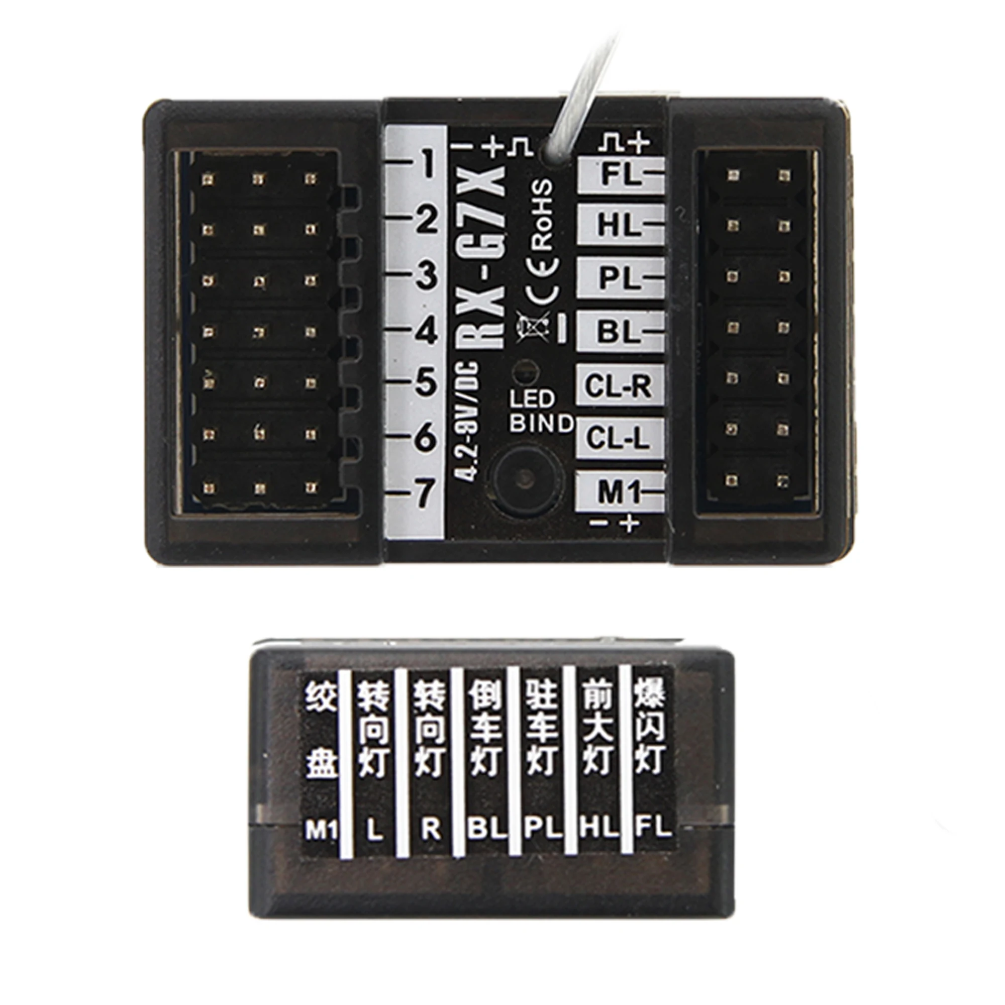 Télécommande RC 2.4GHz 4CH/7CH avec récepteur pour voiture crawler