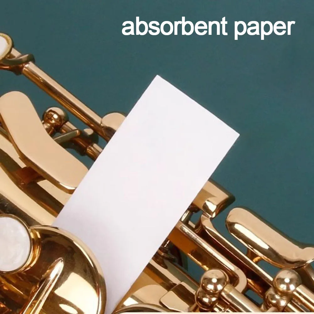 

A Box 100 Sheets Absorbent Paper Cleaning Care Sheet Anti-Sticky Papers Flute Sax Clarinet Saxophone Leather Pad Absorbent Pape