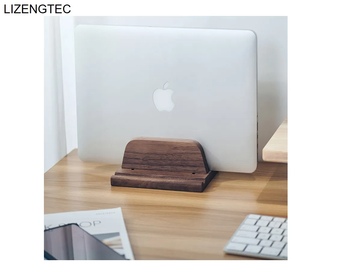 LIZENGTEC Walnut & Beech Wood Laptop & Tablet Stand Mobile New Design