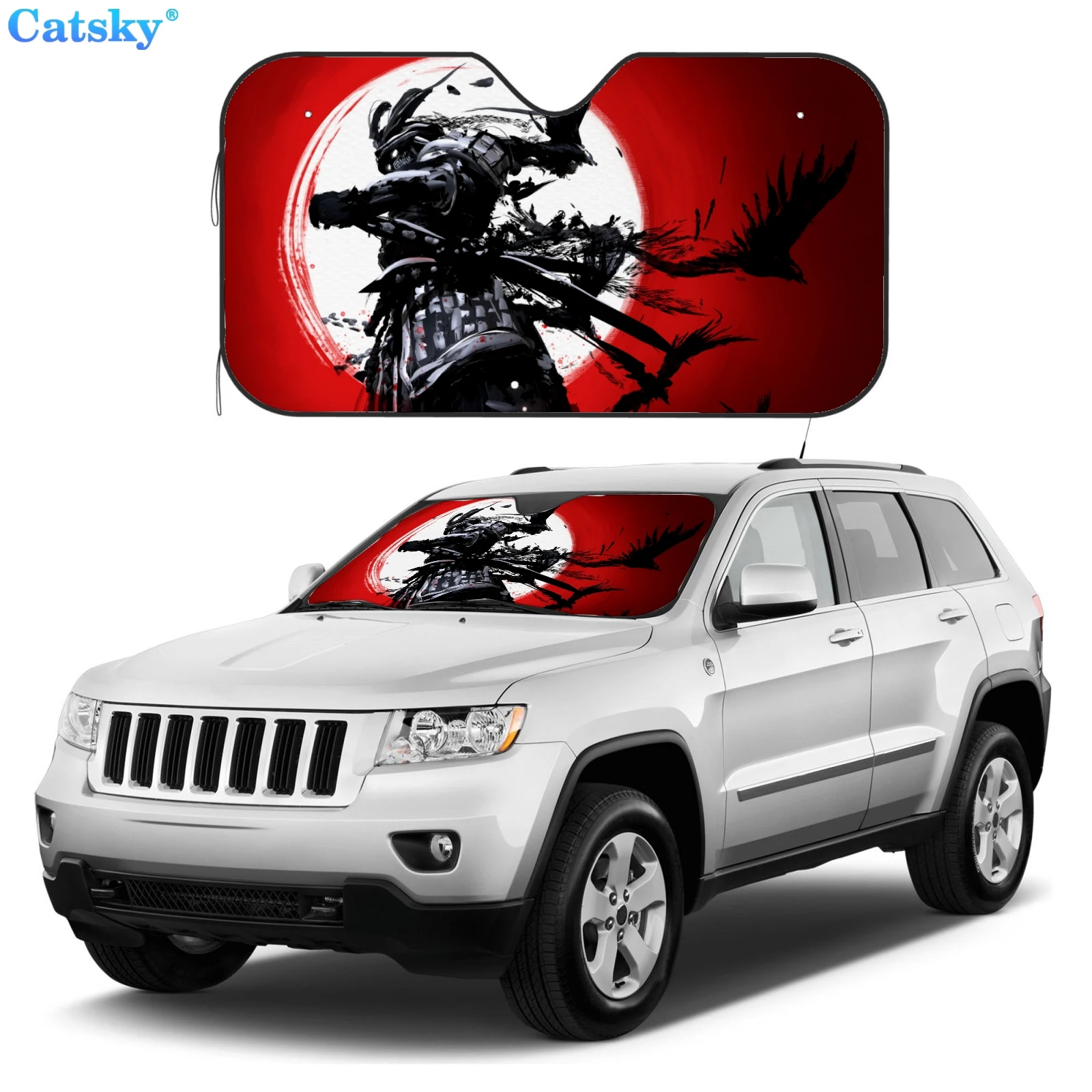 

Солнцезащитный козырек для лобового стекла samurai с принтом