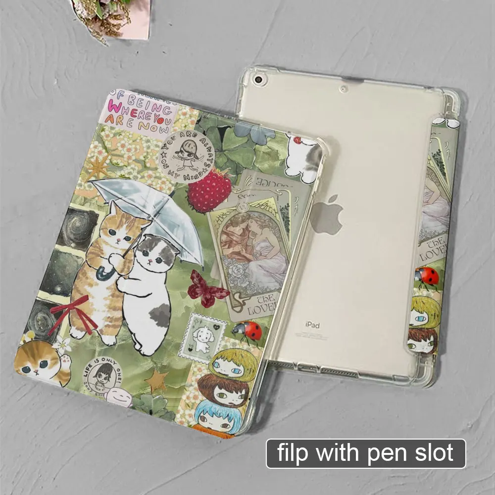 Sleek Pattern iPad Case with Pen Slot and Anti-Fall Protection