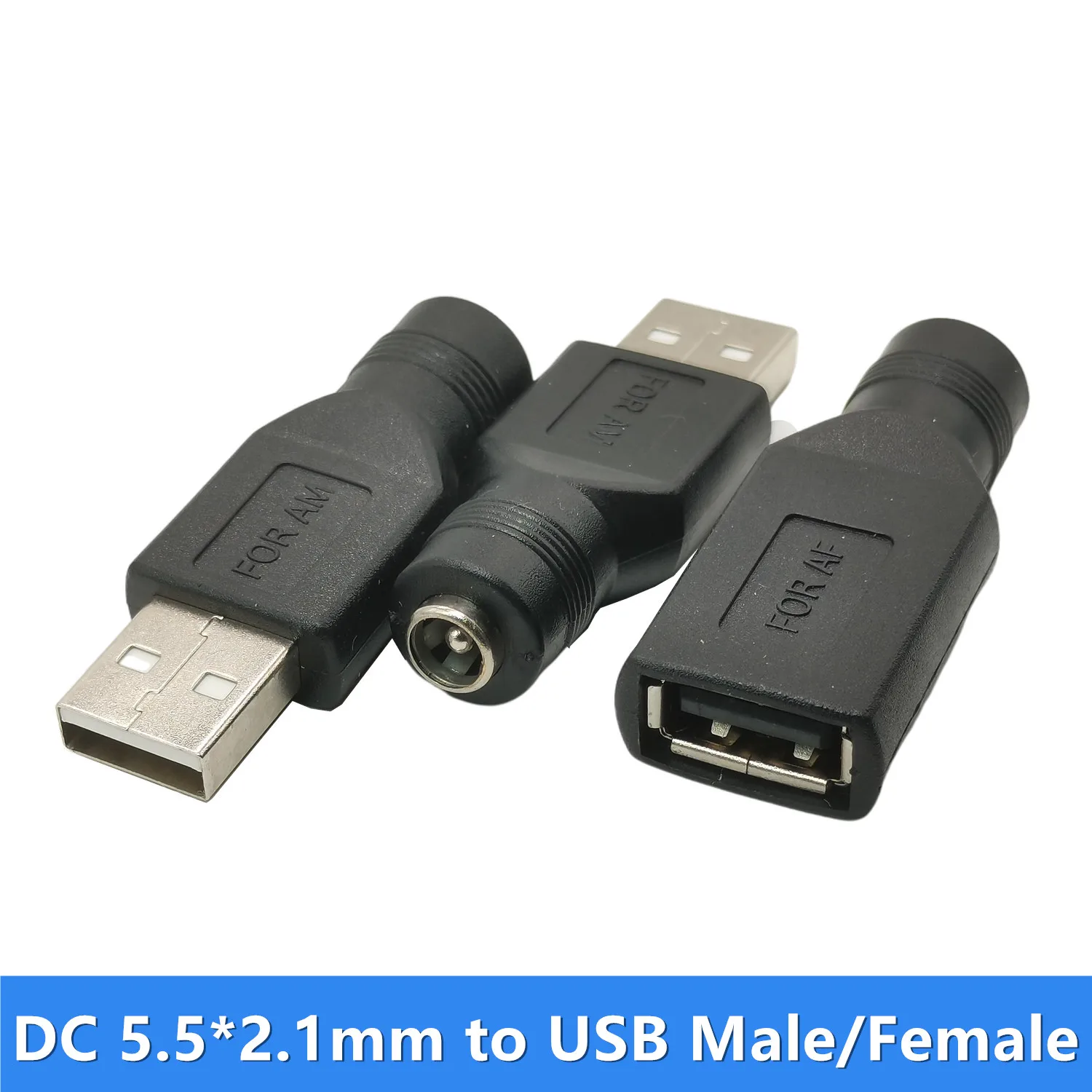 Adaptador USB macho a JACK DC 5,5x2,1 hembra, convertidor de