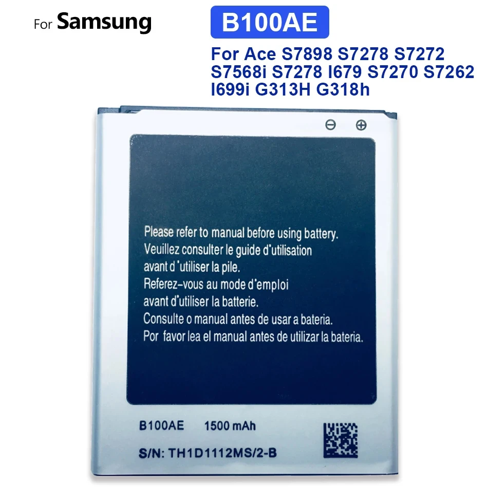 

Аккумулятор B100AE для Samsung GALAXY Trend 2 GT-S7898,S7270,S7392,S7390 I679,GT-S7262,SM-Z130H I699i G313H G318h S7270