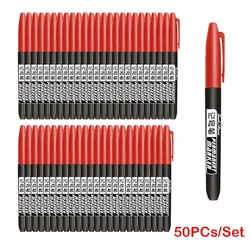 6 - Piece Set of Waterproof Fine Point and Thick Nib Markers in Black, Blue, and Red Ink (50PCs Red)