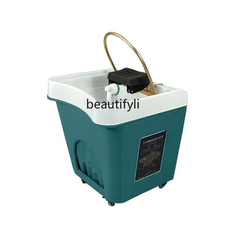 

Movable Shampoo Basin Head Therapy Machine Supporting Massage Couch Facial Bed Fumigation Water Circulation Shampoo Machine