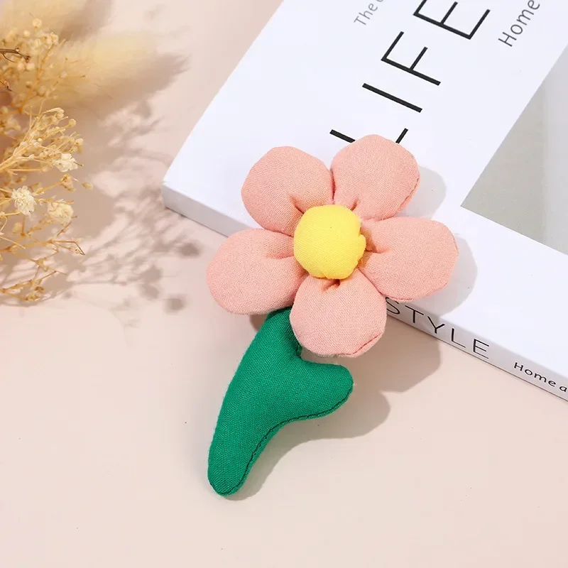 Girls Cute Flower Hair Clips Hairpins Children Soft Headwear Attractive Good Flower-Shaped Bag Pendant Brooch Hair Accessories