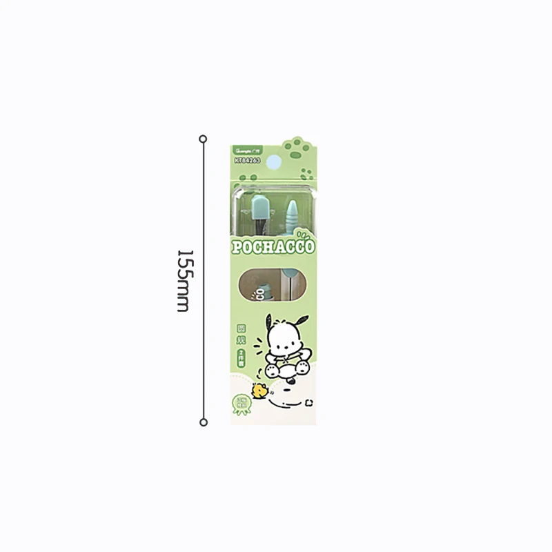 New Sanrio Anime Pachacco Cartoon Compass Ruler Children's Math Drawing Tool Set Learning Peripheral Stationery