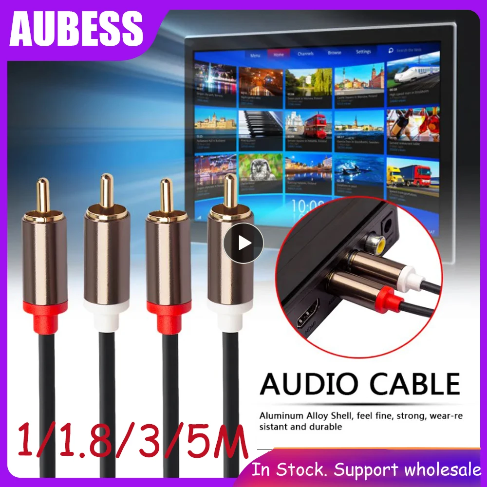 2RCATo2RCAMaleToMaleRCAAudioCableGoldPlatedAmplifierAudio