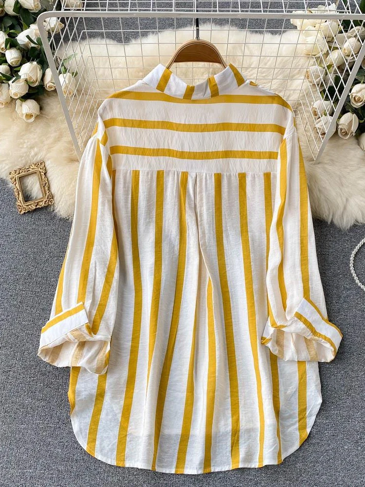 yellow striped top womens