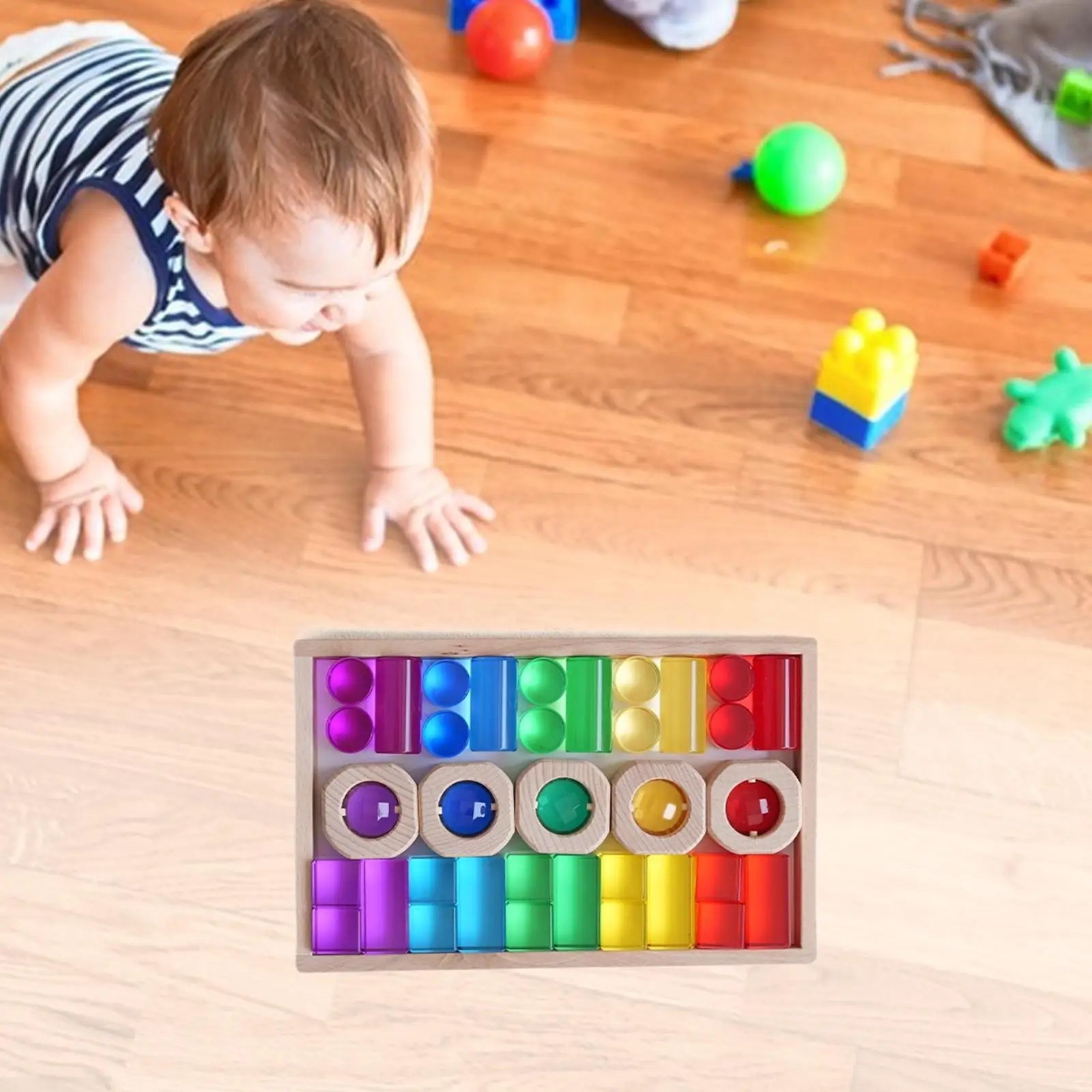 Rainbow Building Cubes Hand Eye Coordination Fine Motor Skills Educational Toys Stacking Toy for Kids Children Birthday Gift