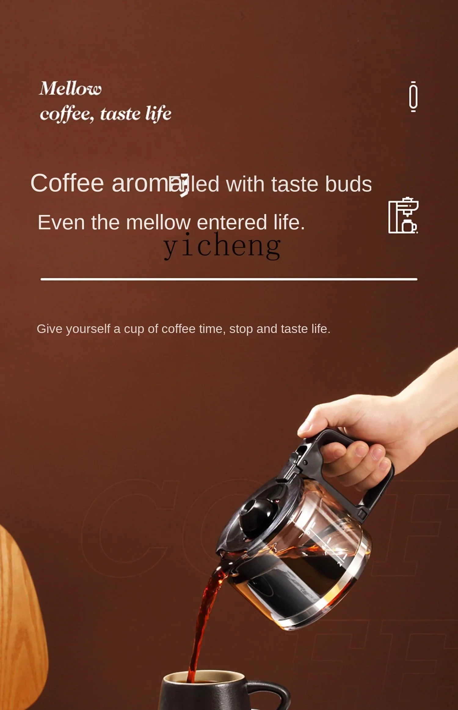 Tqh Coffee Machine Household Automatic Grinding and Boiling Concentrated Brewing Smart Heat Preservation Bean Powder Dual-Use 6