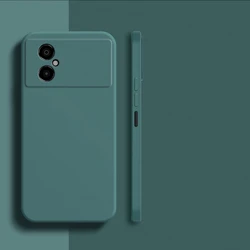 Shockproof Liquid Silicone TPU Phone Back Cover for Poco M3 Pro 4G (BlackGreen)