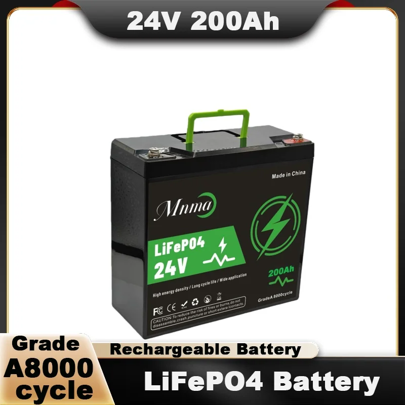 Batteria LiFePO4 24 V 220 Ah, durata massima 8000, adatta per sistemi di energia solare, camper, barche, viaggi fuoristrada e pesca - immagine 3