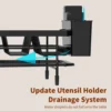 Expandable Dish drying rack Kitchen countertop tablewares storage rack Multifuctional Drained board Sturdy Black 4