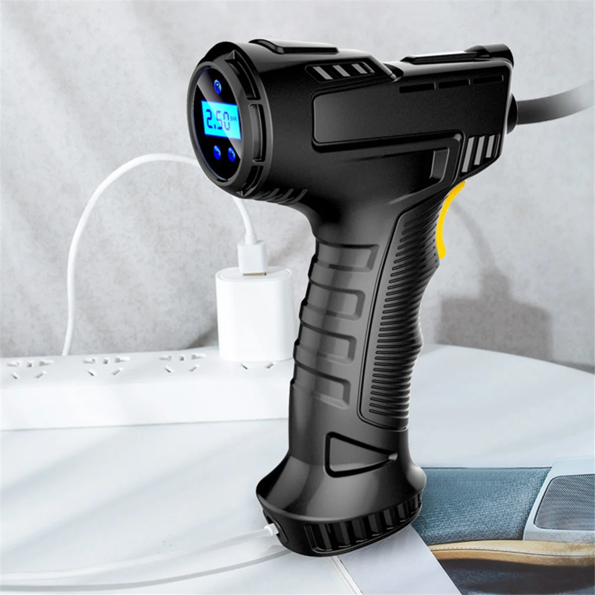 

120W Handheld Air Compressor Wireless Inflatable Pump Portable Air Pump Tire Inflator Digital for Car Bicycle Balls