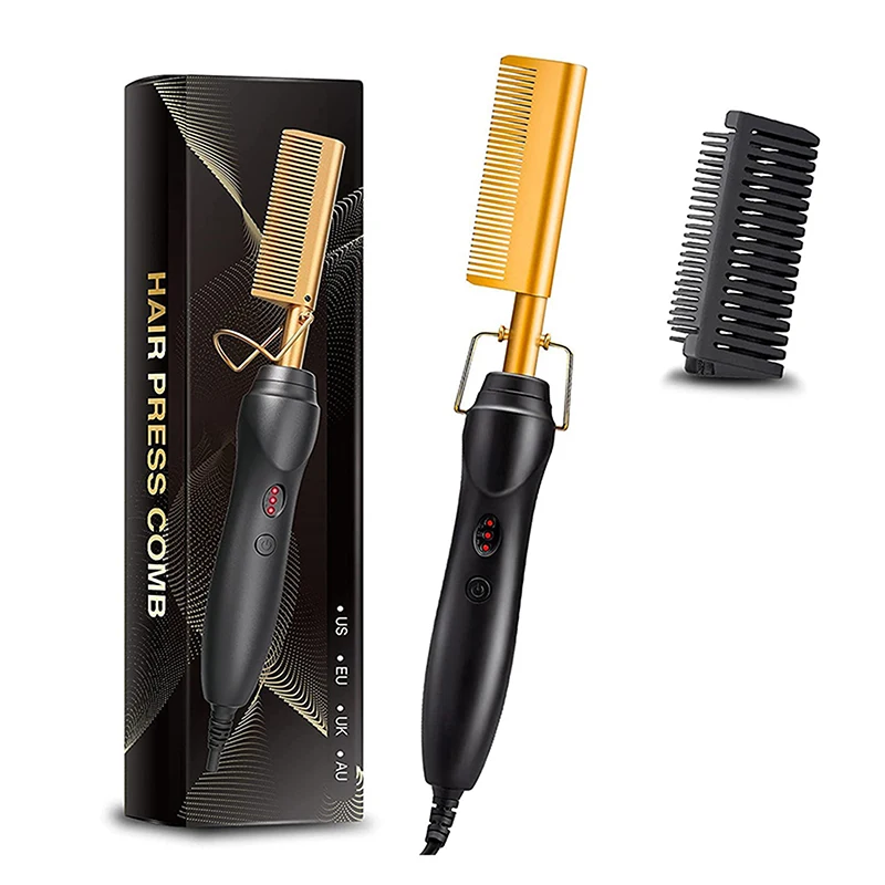 Popular Salon Professional Copper Comb Portable and Fast Heating Ceramic Coating Straight Hair Copper Comb 4
