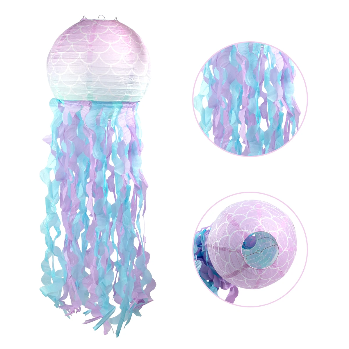 Gradient Jelly Fish Paper Lanterns Hanging Lantern for little Mermaid Theme Under The Sea Ocean Birthday Party wedding Decor