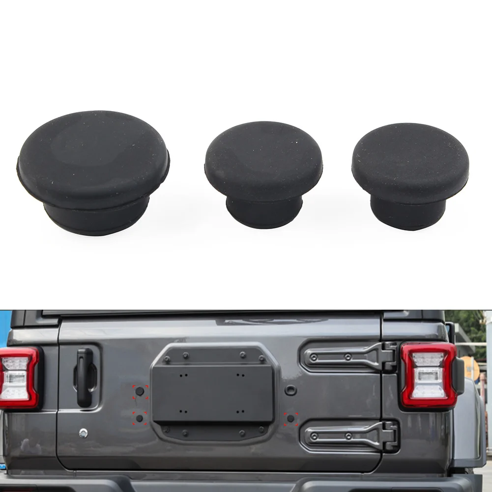 

3Pcs/Set Auto Tailgate Rubber Plug Dust Plugs For Jeep Wrangler JL 2018-up Car Accessories