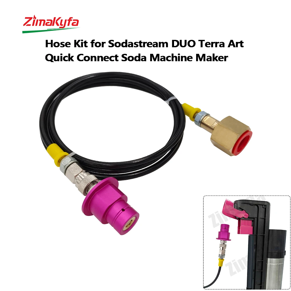 

90cm Hose Kit to External CO2 Tank Bottler for Sodastream DUO Terra Art Quick Connect Soda Machine Maker,W21.8-14 CGA320 G3/4