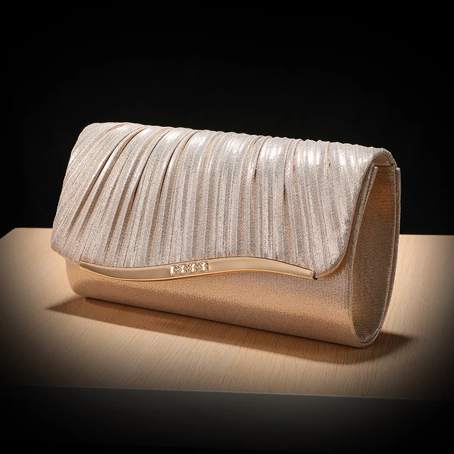 Sac de soirée plissé de luxe pour femmes, pochette en Polyester bonbon, sac à main décoré de perles pour fête de mariage et sacoche 1