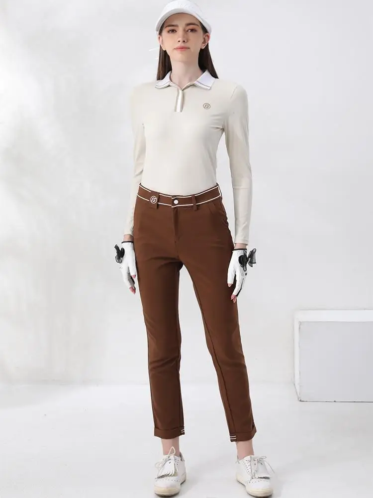 Spring and Autumn Golf Women's Long-sleeved T-shirt Skirt Tennis Suit Female Polo Shirt Top Fashion Pleats Skort Golf Outfits