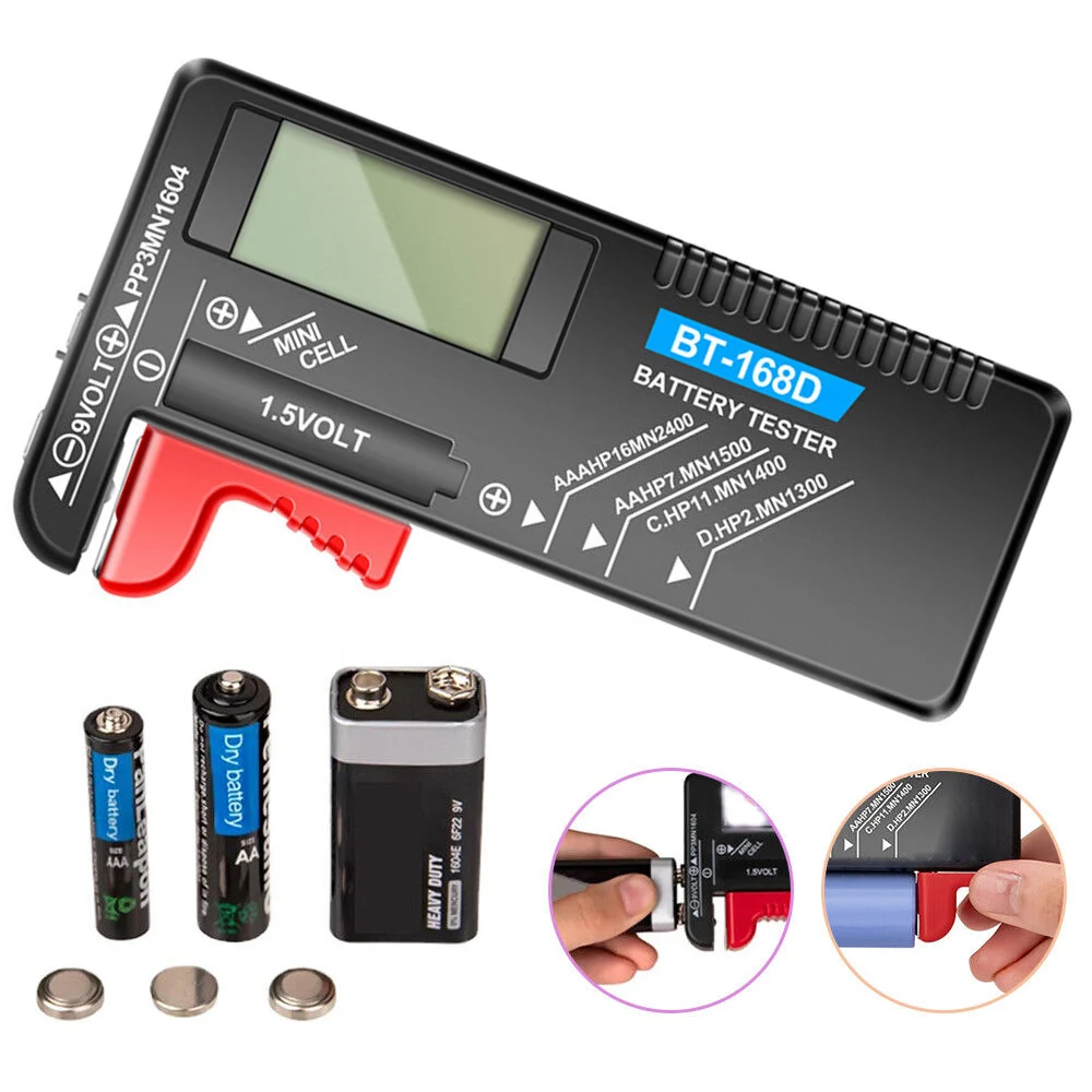 5PCS Battery Tester For AA AAA D C 9V Button Battery All in 1 Battery Checker - 1