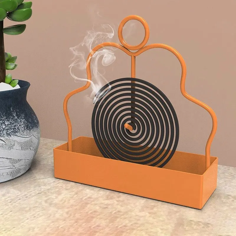 Iron Mosquito Coil Holder Incense Storage Rack Coil Incense Burner Frame Rack For Household Bedroom Patio Repellent Accessories