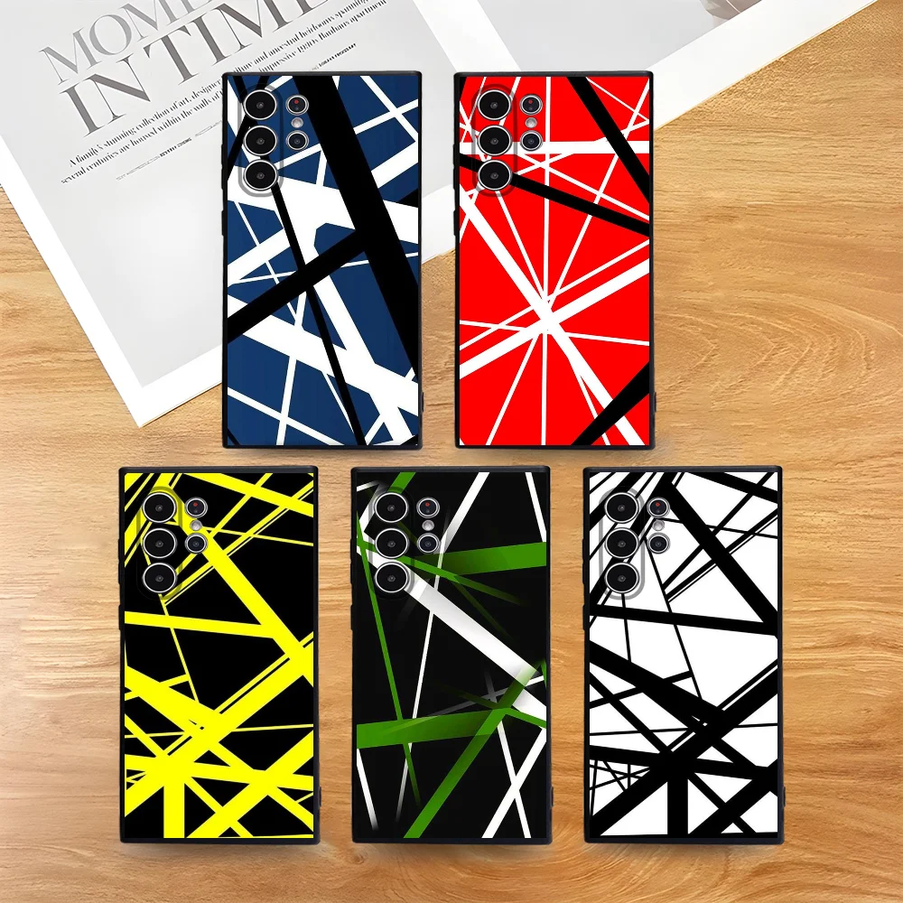 E-Evh Gitarrenmuster Handyhülle für Samsung Galaxy S25 S24 S22 S23 Ultra S21 S20 Plus 5G Frosted Non-Slip Full Cover Soft Case
