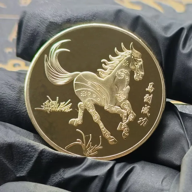 1/5Pcs 2026 Horse Year Commemorative Coins Collectible Decoration Metal Crafts Zodiac Horse Souvenir Medal New Year Gift