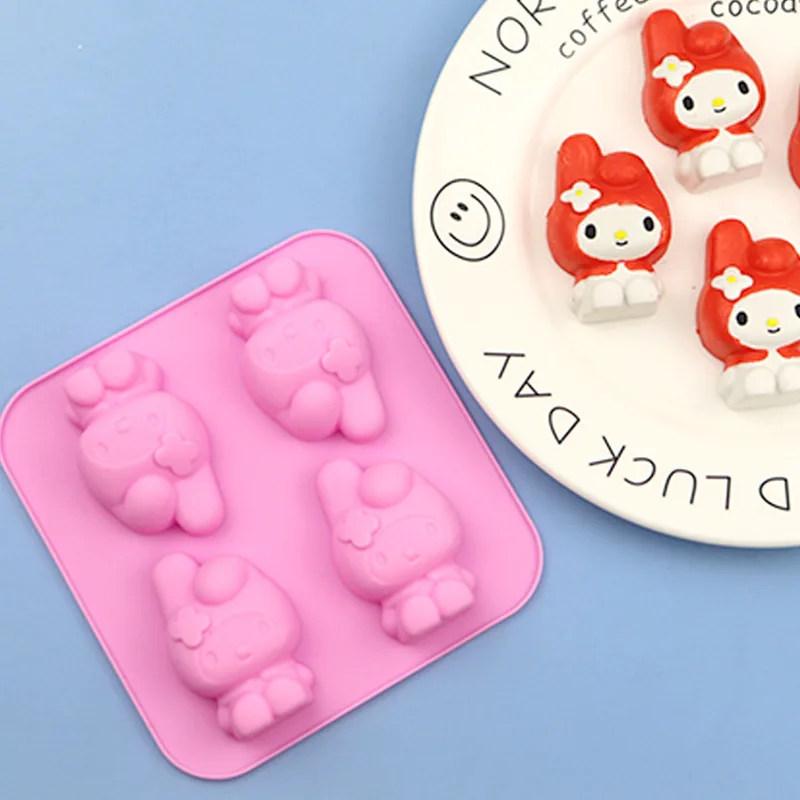 4-Connect Cartoon Silicone Cake Mold DIY Cartoon Cat Mold Chocolate Decoration Tools