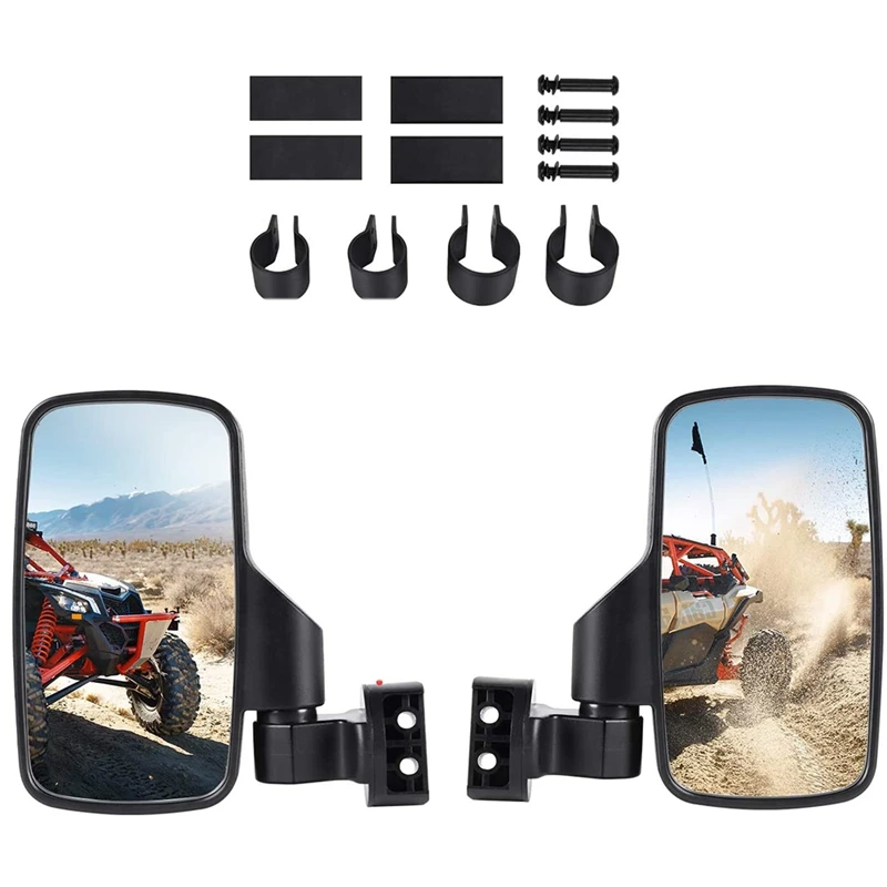 

Регулируемые зеркала UTV, вращающиеся на 360 градусов боковые зеркала UTV для рулонной клетки, для Kawasaki Mule/Honda Pioneer/Polaris