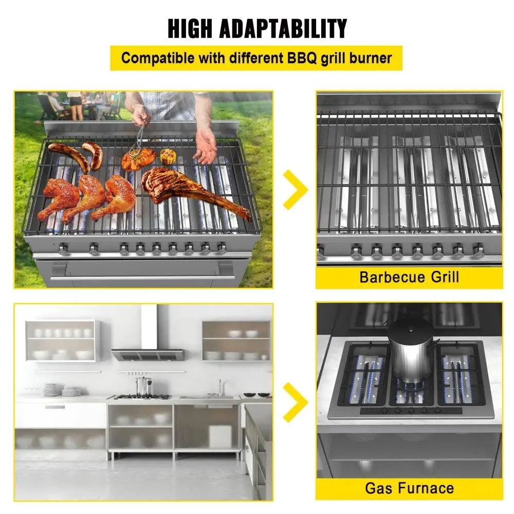 Gas Grill Stainless Steel Replacement 3 Packs 16.1 Length Even Burning BBQ Parts