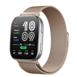 Magnetic Metal Mesh Smartwatch Wristband - 22mm Strap Bracelet - Bip 6 (Rose gold)