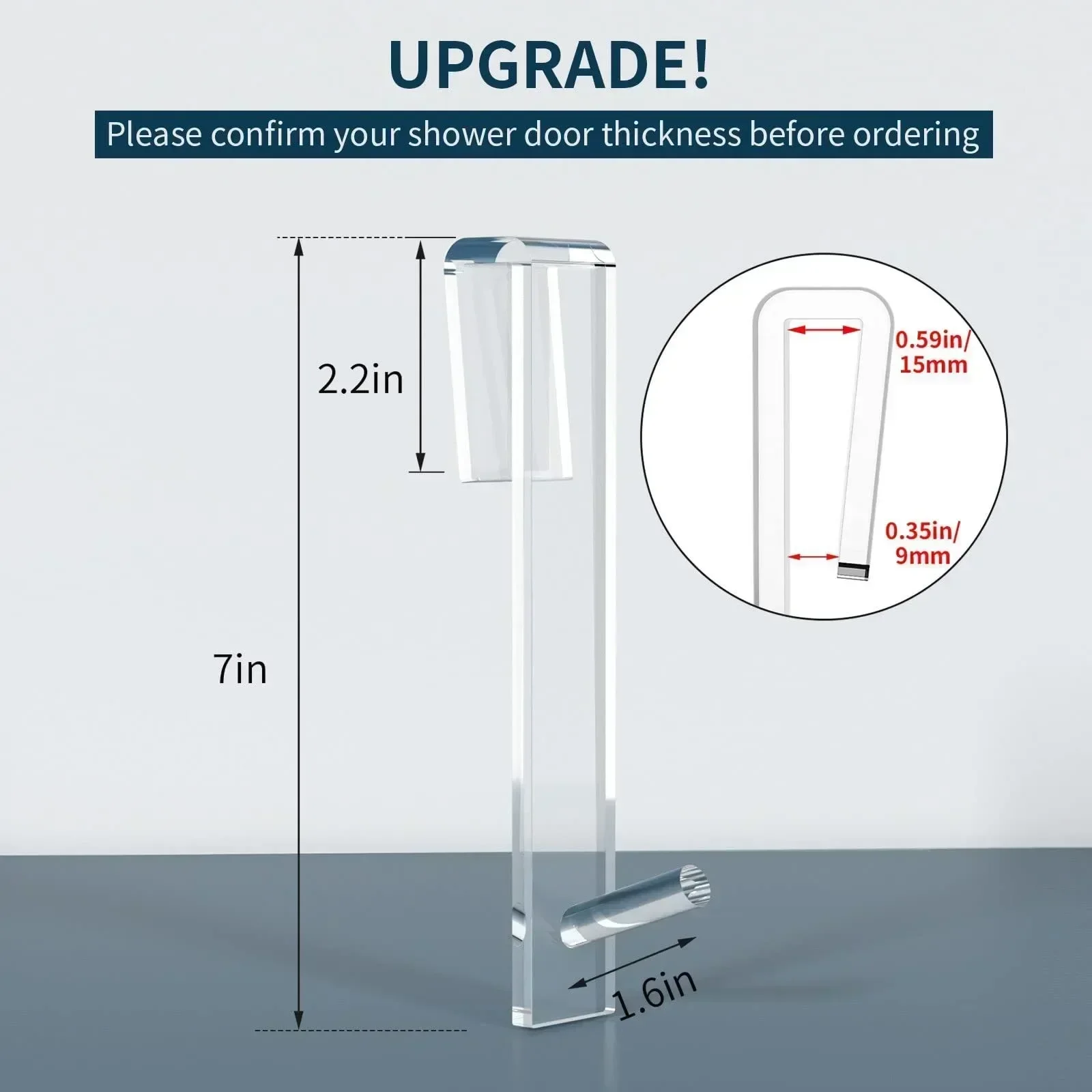 Acrylic Bathroom Shower Door Hook Over Glass Door Shower Towel Rack Punch-Free Bathroom Bathrobe Hanger Transparent Towel Hooks 5