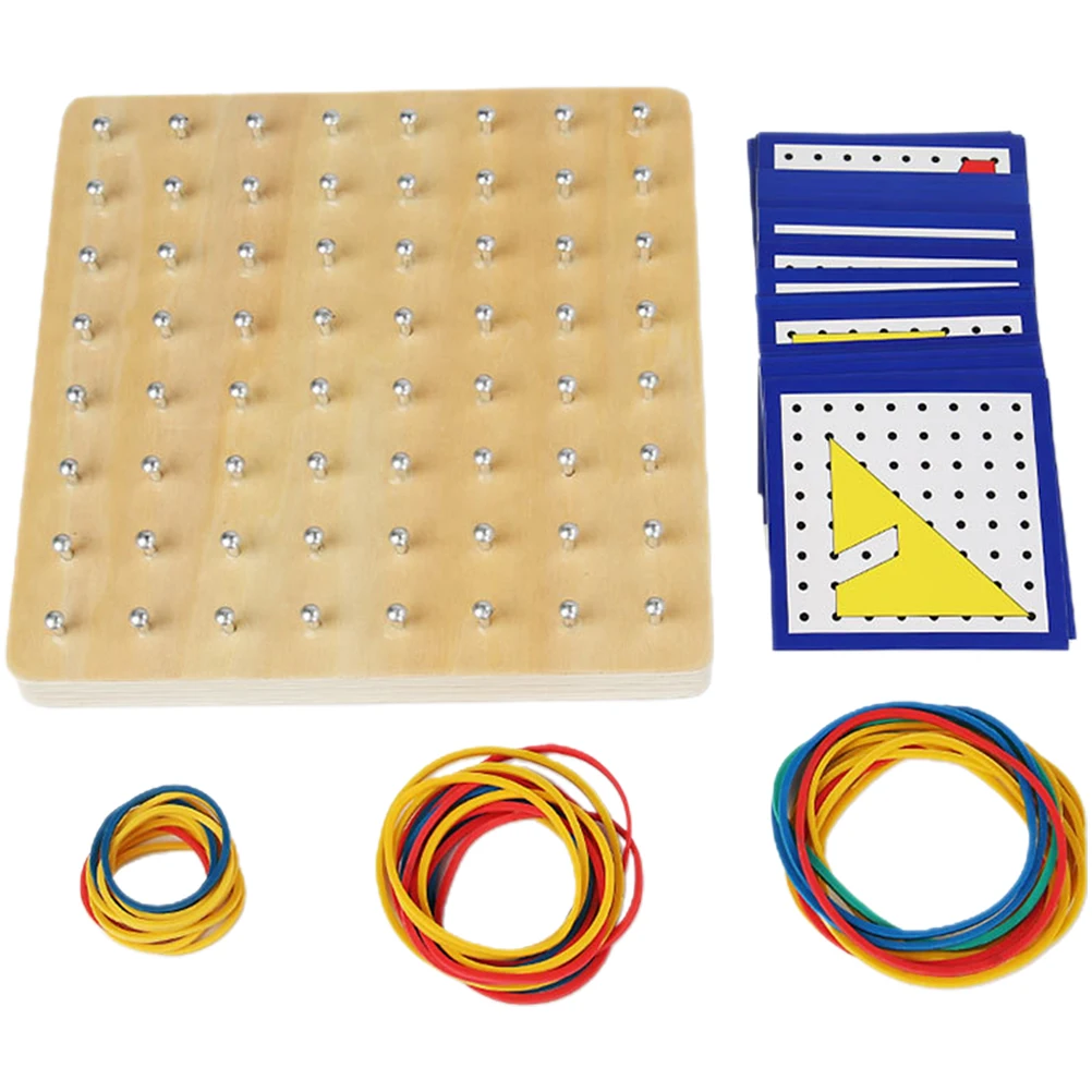 

1 Set Of Educational Peg Board Geometry Geoboard Puzzle Board Geometric Mathematical Education Toy Board W/ 4 Marker Pens