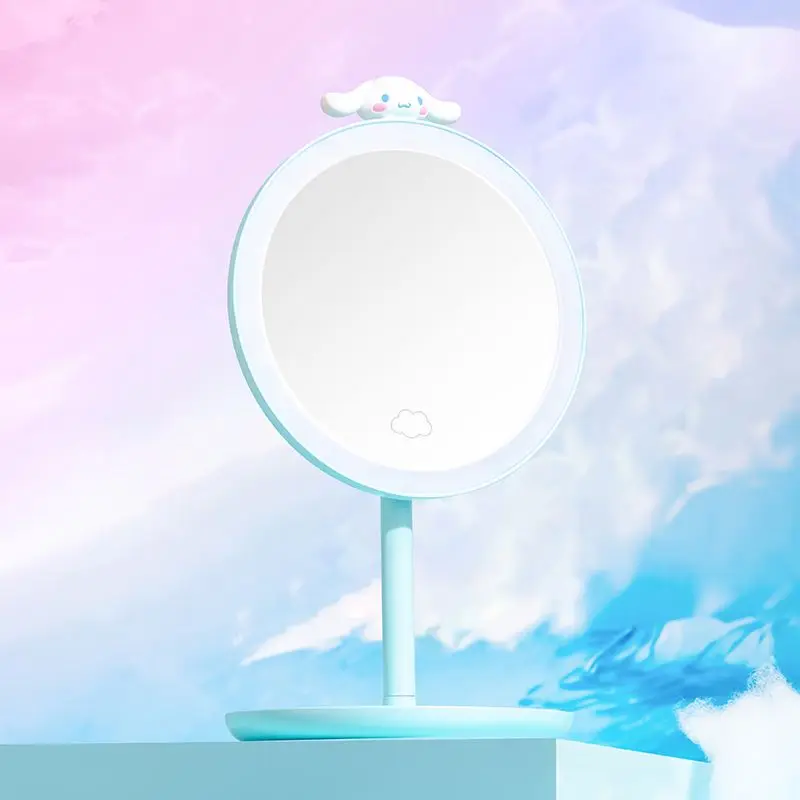 

Kawaii Sanrios Led Makeup Mirror Cartoon Cinnamoroll Cute Led Beauty Mirror Girl Heart Home Dormitory Desktop Small Mirror