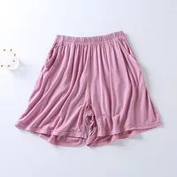 2026 New Summer Women's Shorts Modal Large Home with Pocket Sleepers Solid Color Loose 3-Cent Pants Pajama shorts Ladies - Image 3