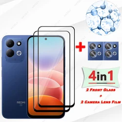 Protezione Premium in Vetro per Schermo e Lente della Fotocamera con Bordo Nero per la Serie Xiaomi Redmi
