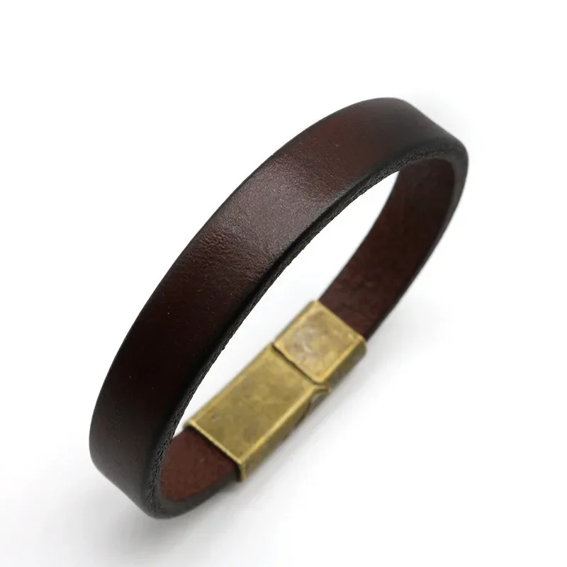 Classic Punk Male Bracelet Hip Hop Rock Retro Wild Men's Genuine Leather Bracelet Men Bangle Charm Cuff Jewelry Bracelet Jewelry