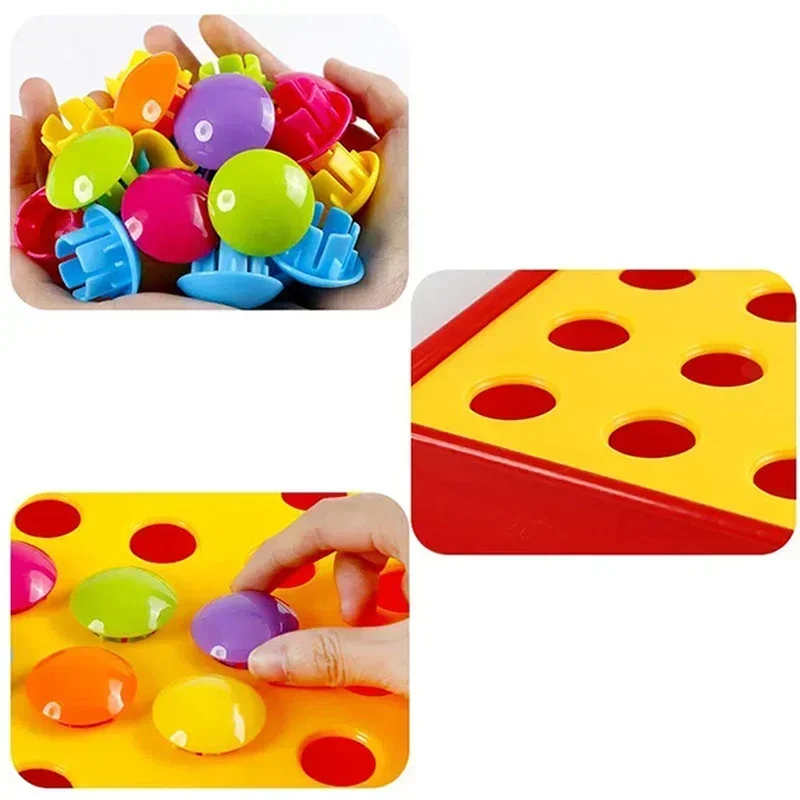 Cute Mushroom Nail DIY Cartoon Handmade Toys Children's Montessori Educational Toys Intelligent 3D Puzzle Game Jigsaw Board Gift 4