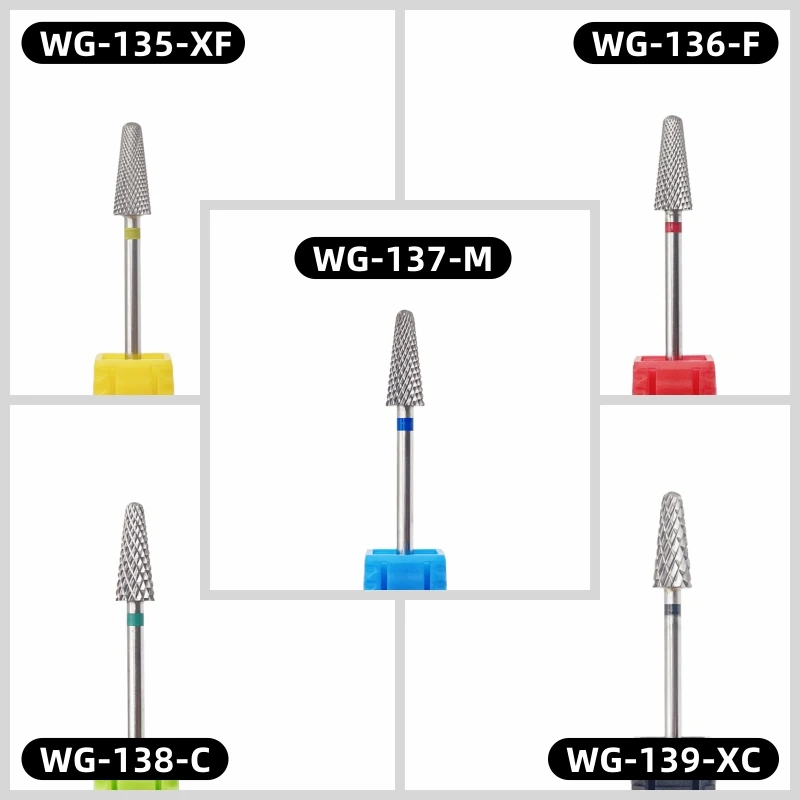 1Pcs Umbrella Tungsten Nail Drill Bits Premium Carbide Milling Cutter for Nail Files Manicure Cutter and Art Tool