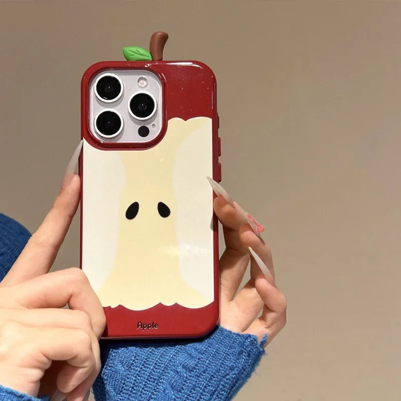 Korean Style 3D Apple Core Anti-Drop Phone Case