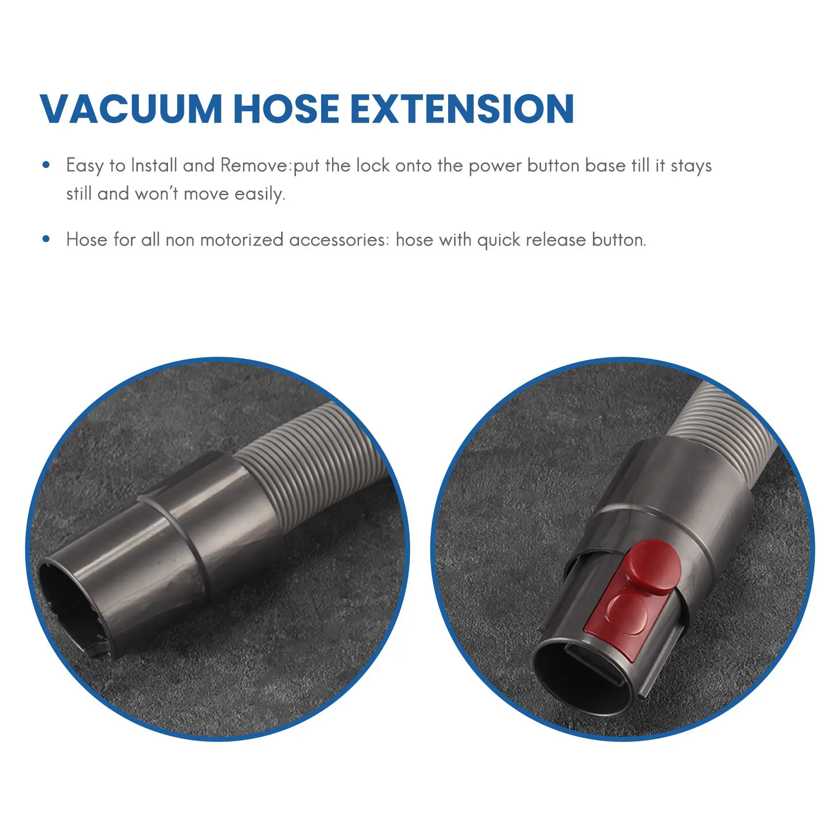 Extension Hose and Trigger Lock for Dyson-Flexible Hose and Switch Holder for Dyson V15 V11 V10 V8 V7 Vacuum Cleaner