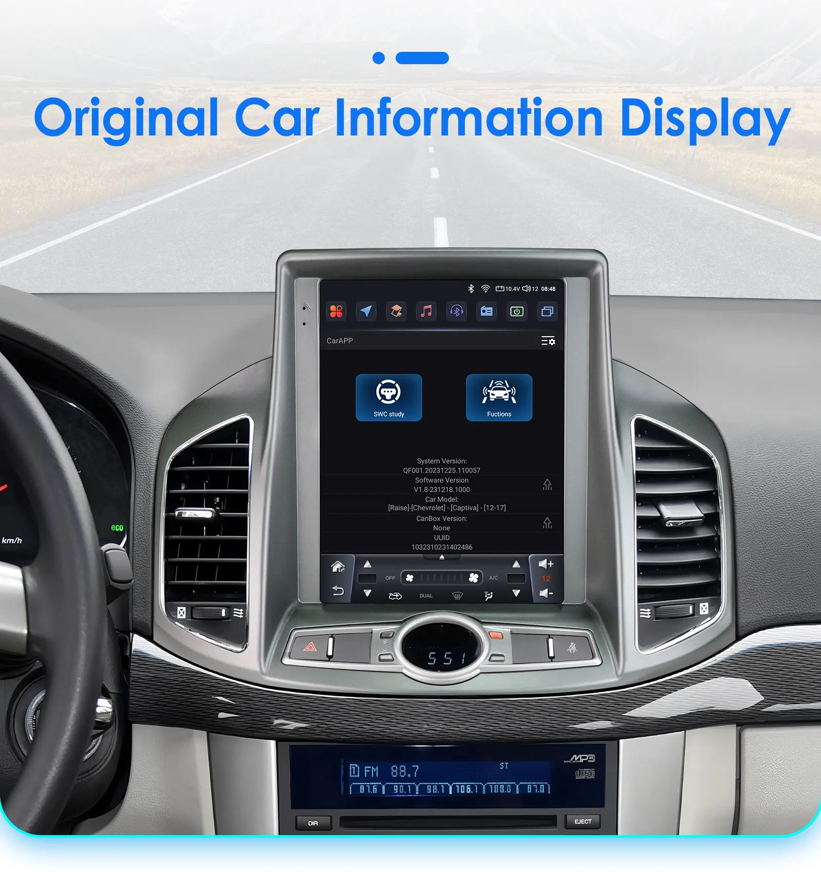 9,7 "Wireless Carplay Android 14 Autoradio für Chevrolet Captiva 2011-2017 Multimedia-Player 2DIN 360 Kamera Autoradio GPS Bildschirm – Detail 37